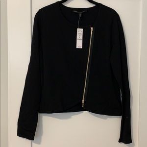 Beautiful black blouse with zip front